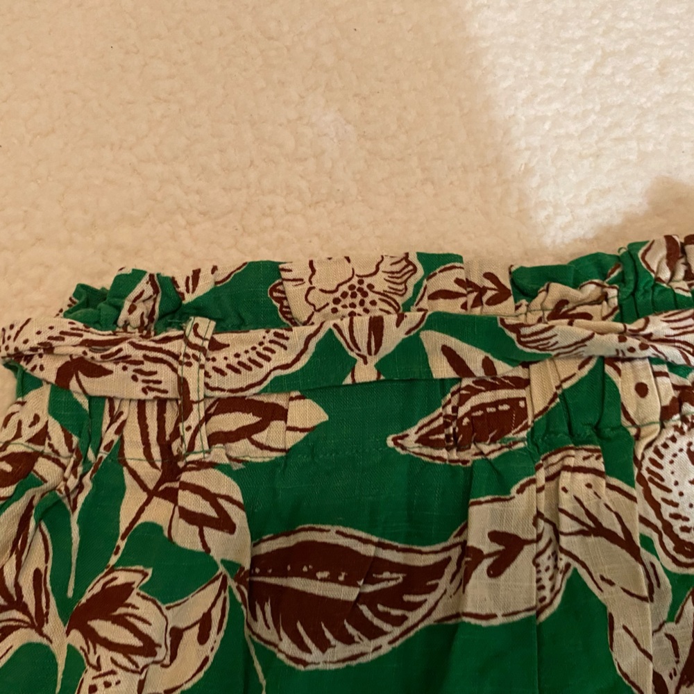 Green and Brown Leaf Print Skirt